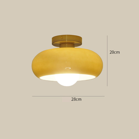 Glass Semi-Flush Ceiling Light with Mid-Century Form