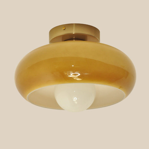 Glass Semi-Flush Ceiling Light with Mid-Century Form