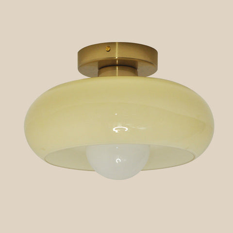 Glass Semi-Flush Ceiling Light with Mid-Century Form