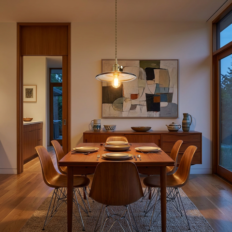 Mid-Century Glass Pendant Light