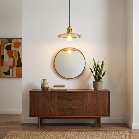 Mid-Century Glass Pendant Light