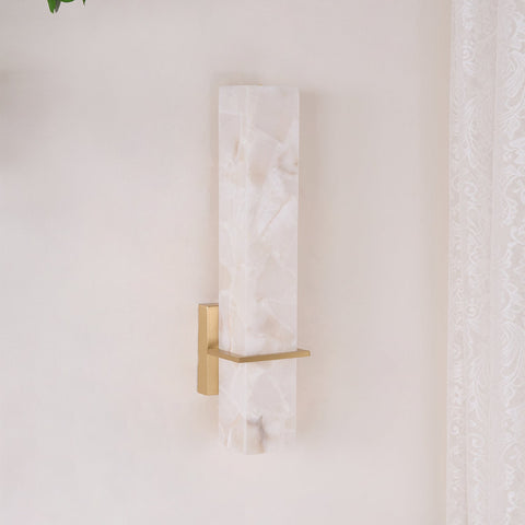 Alabaster Column LED Wall Sconce for Bedroom and Hallway Lighting