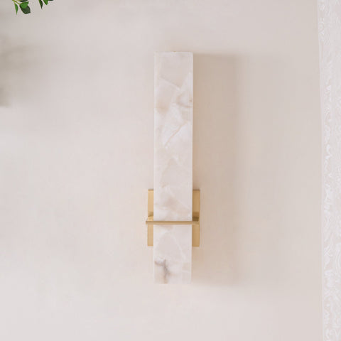 Alabaster Column LED Wall Sconce for Bedroom and Hallway Lighting