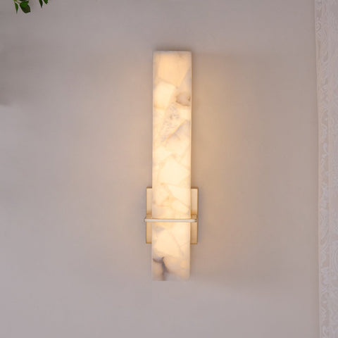Alabaster Column LED Wall Sconce for Bedroom and Hallway Lighting