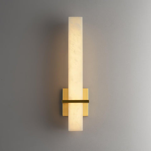 Alabaster Column LED Wall Sconce for Bedroom and Hallway Lighting