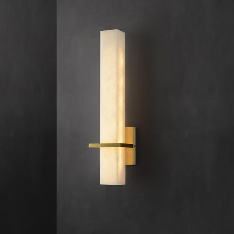Alabaster Column LED Wall Sconce for Bedroom and Hallway Lighting