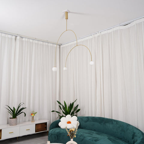 Mobile Arc Chandelier with Adjustable Hanging Globes