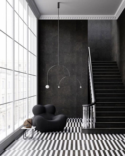 Mobile Arc Chandelier with Adjustable Hanging Globes