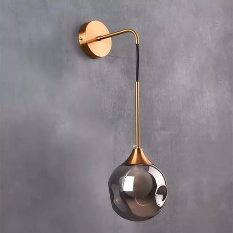 Hanging Glass Globe Wall Sconce for Bedrooms, Hallways, and Living Rooms