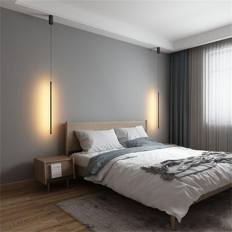 Modern Slim LED Pendant Light for Bedside and Kitchen Island Lighting