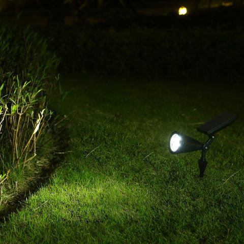 Adjustable Solar LED Garden Spotlight with Conical Head for Paths