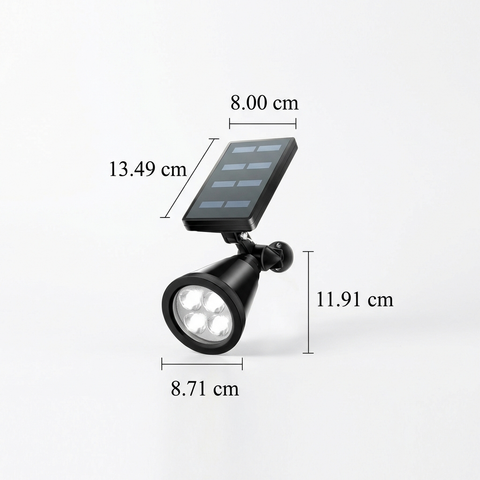 Adjustable Solar LED Garden Spotlight with Conical Head for Paths