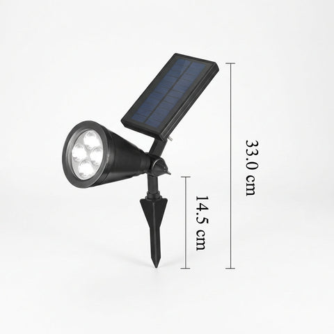 Adjustable Solar LED Garden Spotlight with Conical Head for Paths