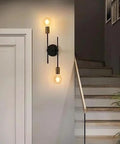 Two-Light Industrial Ceiling Fixture with Metal Arms — product view