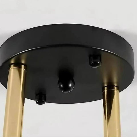 Two-Light Industrial Ceiling Fixture with Metal Arms — product view