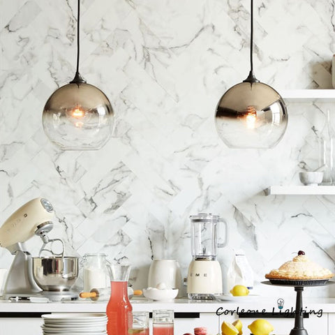 Modern Glass Globe Pendant Light for Dining Rooms and Kitchen Islands