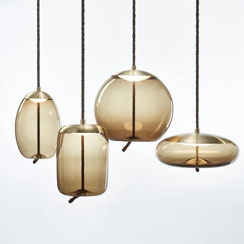 Textured Glass Pendant Light for Dining Room and Bedroom Lighting