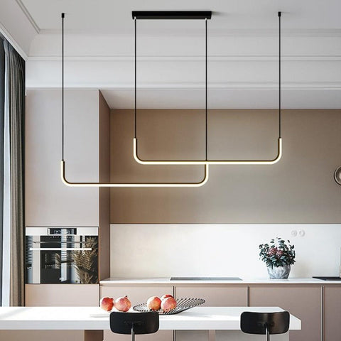 Linear LED Pendant Light for Kitchen Islands and Dining Room Tables