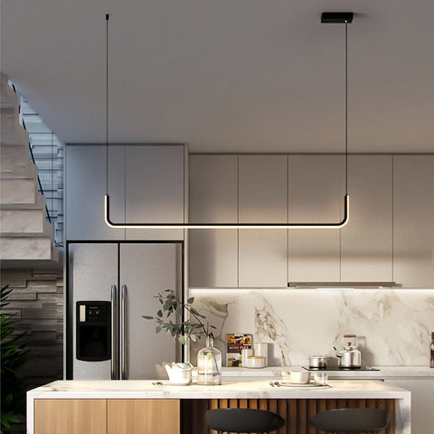 Linear LED Pendant Light for Kitchen Islands and Dining Room Tables