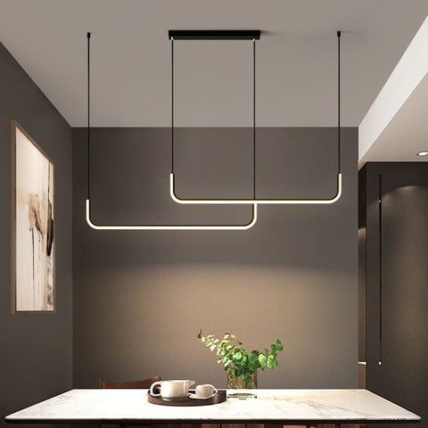 Linear LED Pendant Light for Kitchen Islands and Dining Room Tables