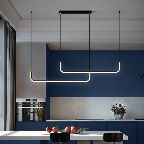 Linear LED Pendant Light for Kitchen Islands and Dining Room Tables