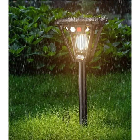 Solar Garden Post Light with Motion Sensor and Ground Stake