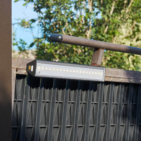 Solar and USB LED Wall Light with Slim Strip Profile for Outdoors