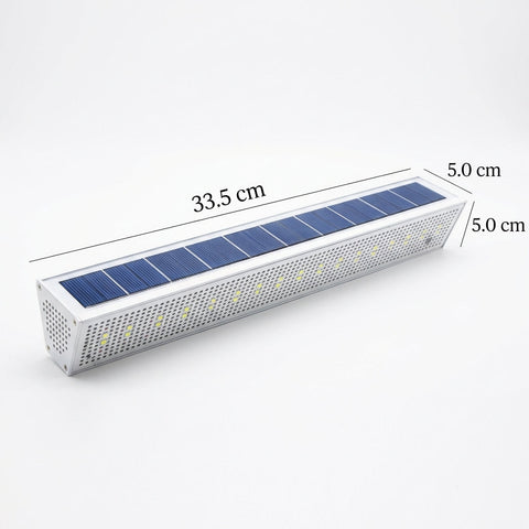 Solar and USB LED Wall Light with Slim Strip Profile for Outdoors