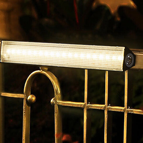 Solar and USB LED Wall Light with Slim Strip Profile for Outdoors