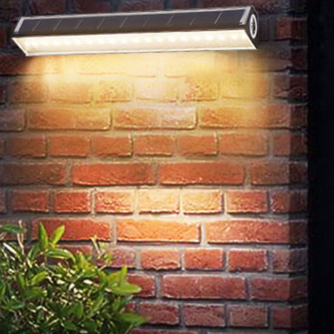 Solar and USB LED Wall Light with Slim Strip Profile for Outdoors