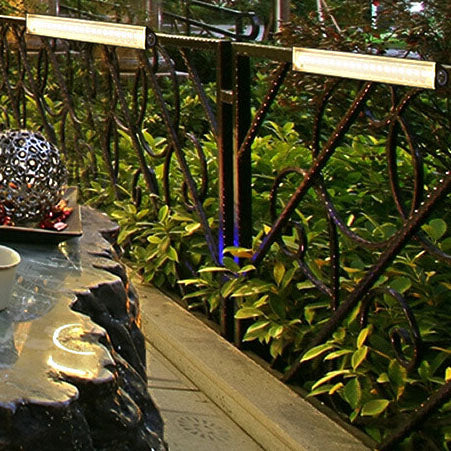 Solar and USB LED Wall Light with Slim Strip Profile for Outdoors