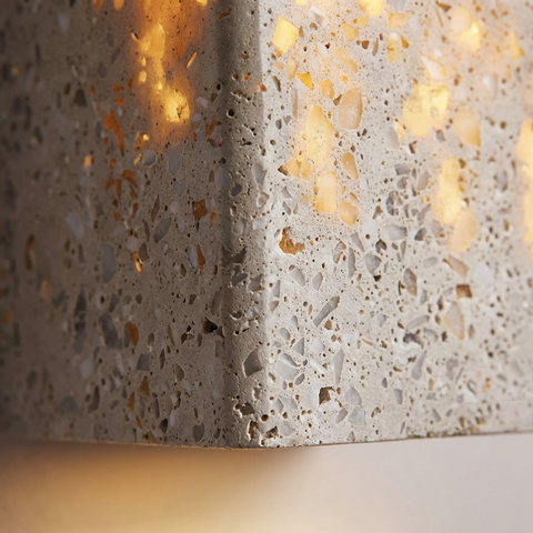 Travertine LED Wall Sconce with Rectangular Up-and-Down Light