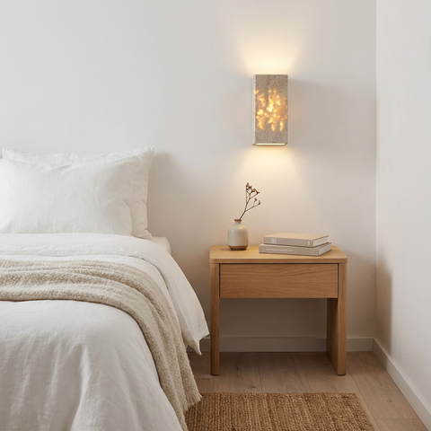 Travertine LED Wall Sconce with Rectangular Up-and-Down Light