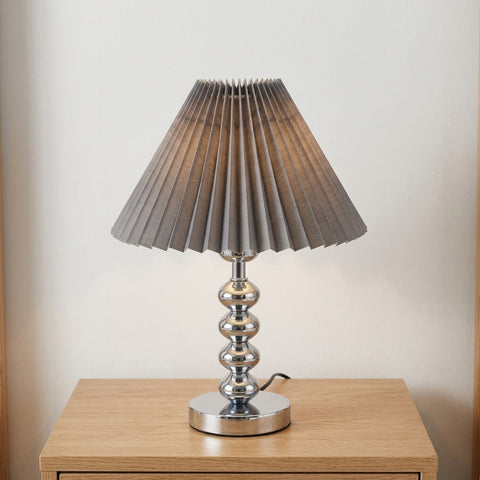 Conical Table Lamp with Pleated Shade