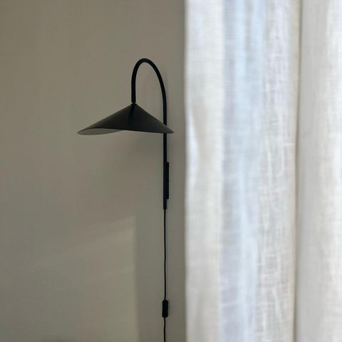 Iron Arum Wall Sconce with Curved Shade