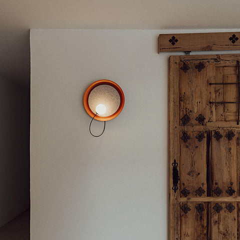 Round Iron Wall Sconce with Adjustable Light