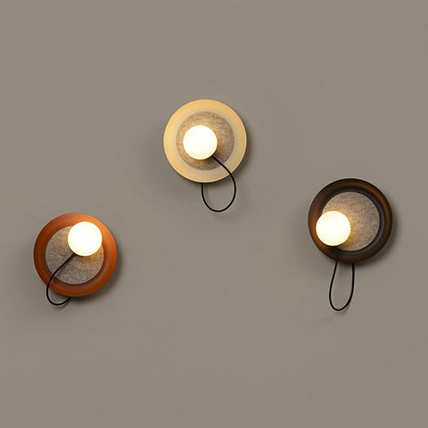 Round Iron Wall Sconce with Adjustable Light