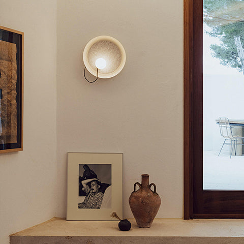 Round Iron Wall Sconce with Adjustable Light