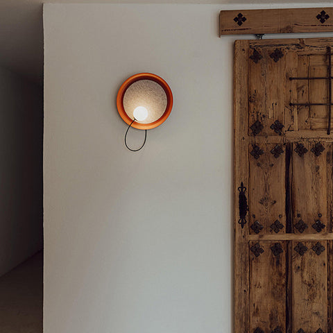 Round Iron Wall Sconce with Adjustable Light