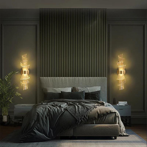 Sculptural Acrylic Wall Light with Integrated LED Illumination and Metal Mount