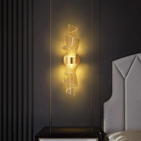 Sculptural Acrylic Wall Light with Integrated LED Illumination and Metal Mount