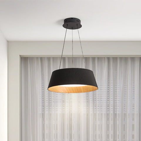 Ribbed Pendant Light with Integrated LED