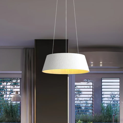 Ribbed Pendant Light with Integrated LED