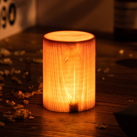 Wood LED Table Lamp with Touch Control and Adjustable Brightness