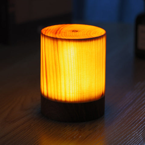 Wood LED Table Lamp with Touch Control and Adjustable Brightness