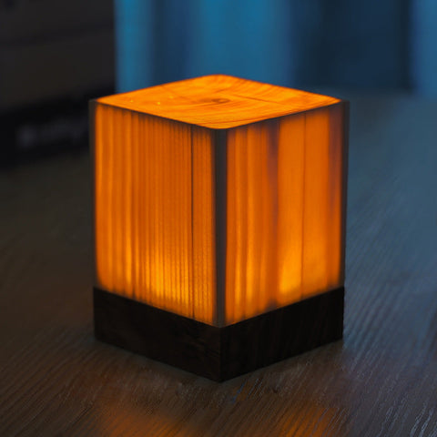 Wood LED Table Lamp with Touch Control and Adjustable Brightness