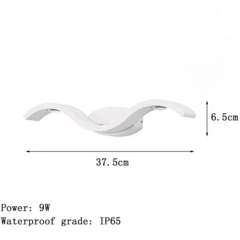 Outdoor Wall Light with Wavy Profile and Weatherproof LED