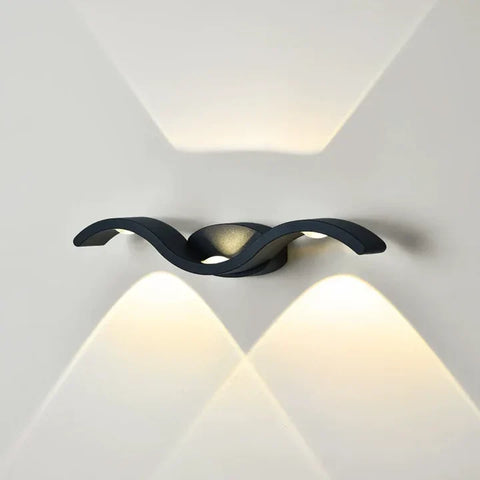 Outdoor Wall Light with Wavy Profile and Weatherproof LED