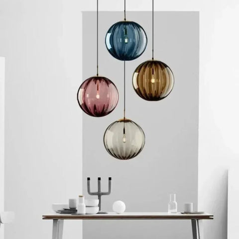 Modern Glass Globe LED Pendant Light for Contemporary Dining and Living Spaces