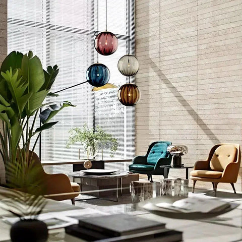 Modern Glass Globe LED Pendant Light for Contemporary Dining and Living Spaces